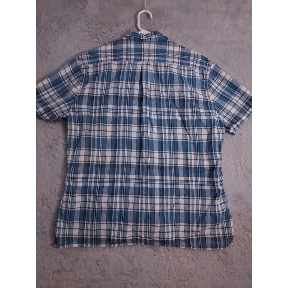 Barbour Shirt Mens Large Blue Plaid Lightweight Cotton Regular Fit Designer L - Picture 6 of 9